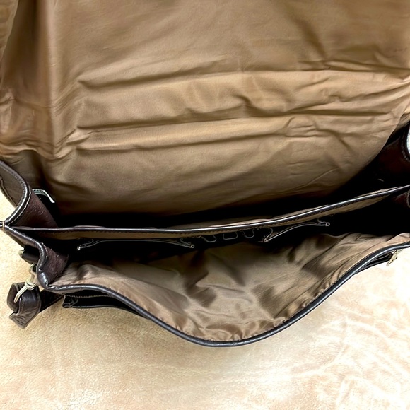 2pc Lot Laptop Bags Brown Leather & Faux Black Leather - Picture 8 of 9